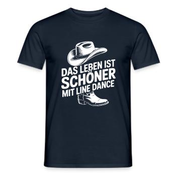 Das Leben ist schöner mit Line Dance - Männer T-Shirt - Navy - Vorne - AI Model Male 178 light (178cm)