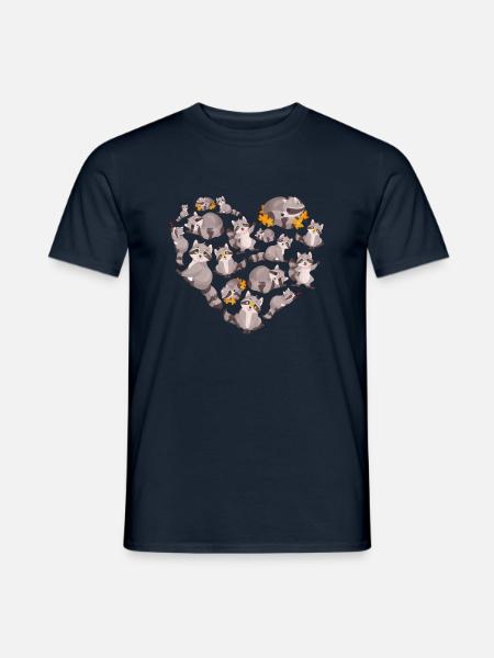 Herz Waschbär - Männer T-Shirt - Navy
