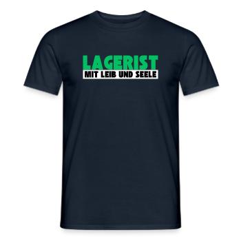 Lagerist mit Leib und Seele - Männer T-Shirt - Navy - Vorne - AI Model Male 178 light (178cm)