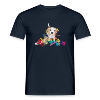 beagle with a brush - Men's T-Shirt - navy - Front - AI Model Male 178 light (178cm)