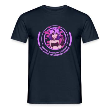 Ich gehe zu meinen Anime - Männer T-Shirt - Navy - Vorne - AI Model Male 178 light (178cm)