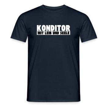 Konditor mit Leib und Seele - Männer T-Shirt - Navy - Vorne - AI Model Male 178 light (178cm)