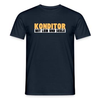 Konditor mit Leib und Seele - Männer T-Shirt - Navy - Vorne - AI Model Male 178 light (178cm)