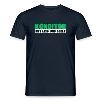 Konditor mit Leib und Seele - Männer T-Shirt - Navy - Vorne - AI Model Male 178 light (178cm)