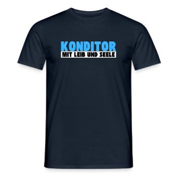 Konditor mit Leib und Seele - Männer T-Shirt - Navy - Vorne - AI Model Male 178 light (178cm)