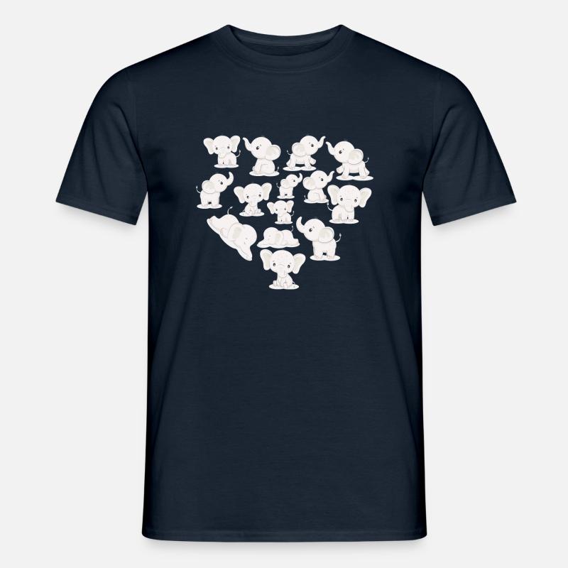 Herz Elefant - Männer T-Shirt - Navy