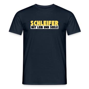 Schleifer mit Leib und Seele - Männer T-Shirt - Navy - Vorne - AI Model Male 178 light (178cm)