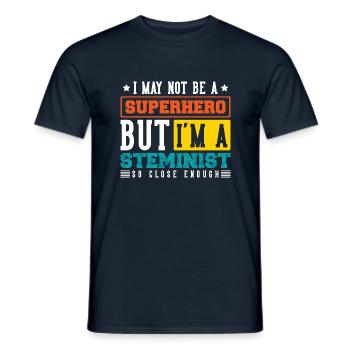 I'm a Steminist so close enough - Männer T-Shirt - Navy - Vorne - AI Model Male 178 light (178cm)