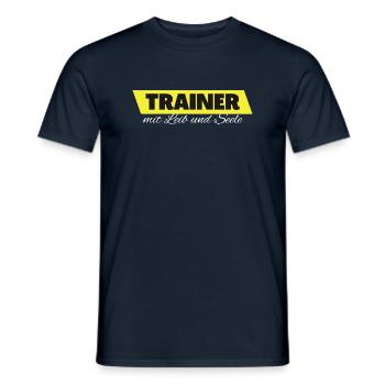 Trainer mit Leib und Seele - Männer T-Shirt - Navy - Vorne - AI Model Male 178 light (178cm)