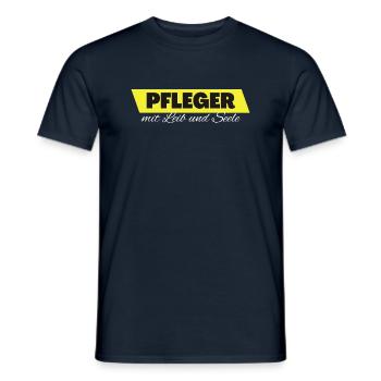 Pfleger mit Leib und Seele - Männer T-Shirt - Navy - Vorne - AI Model Male 178 light (178cm)