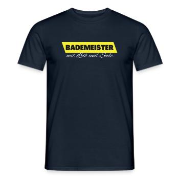 Bademeister mit Leib und Seele - Männer T-Shirt - Navy - Vorne - AI Model Male 178 light (178cm)