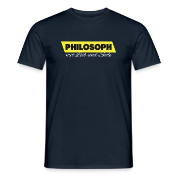 Philosoph mit Leib und Seele - Männer T-Shirt - Navy - Vorne - AI Model Male 178 light (178cm)