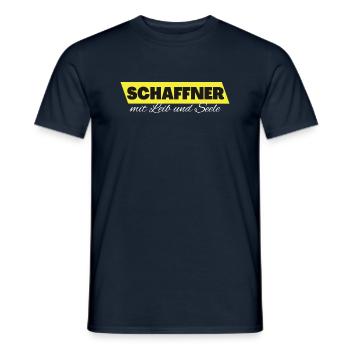 Schaffner mit Leib und Seele - Männer T-Shirt - Navy - Vorne - AI Model Male 178 light (178cm)