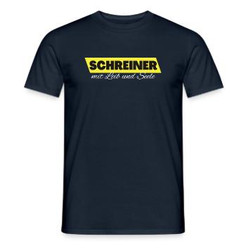 Schreiner mit Leib und Seele - Männer T-Shirt - Navy - Vorne - AI Model Male 178 light (178cm)
