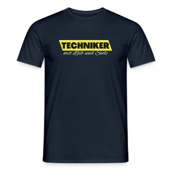 Techniker mit Leib und Seele - Männer T-Shirt - Navy - Vorne - AI Model Male 178 light (178cm)