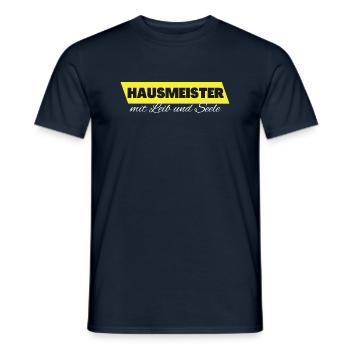 Hausmeister mit Leib und Seele - Männer T-Shirt - Navy - Vorne - AI Model Male 178 light (178cm)