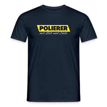 Polierer mit Leib und Seele - Männer T-Shirt - Navy - Vorne - AI Model Male 178 light (178cm)