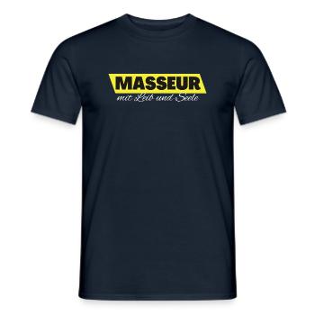 Masseur mit Leib und Seele - Männer T-Shirt - Navy - Vorne - AI Model Male 178 light (178cm)