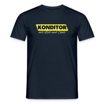 Konditor mit Leib und Seele - Männer T-Shirt - Navy - Vorne - AI Model Male 178 light (178cm)