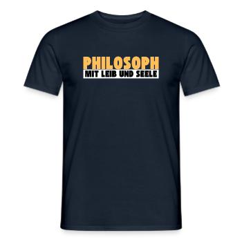 Philosoph mit Leib und Seele - Männer T-Shirt - Navy - Vorne - AI Model Male 178 light (178cm)
