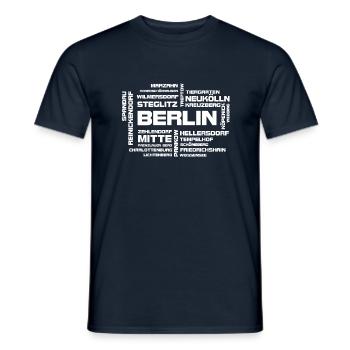 Berlin et ses quartiers - T-shirt homme - marine - Devant - AI Model Male 178 light (178cm)