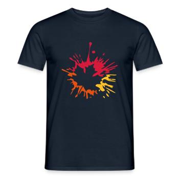 bunter klecks tropfen farbe spritzer ahornblatt he - Männer T-Shirt - Navy - Vorne - AI Model Male 178 light (178cm)