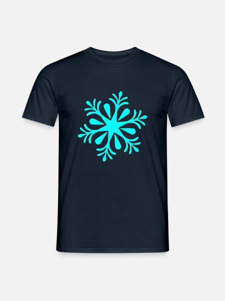 Snow, Schneeflocke - Männer T-Shirt - Navy