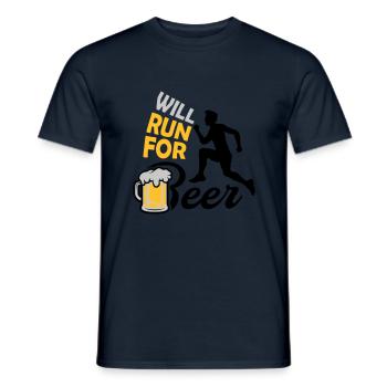 Courir pour la bière - T-shirt homme - marine - Devant - AI Model Male 178 light (178cm)