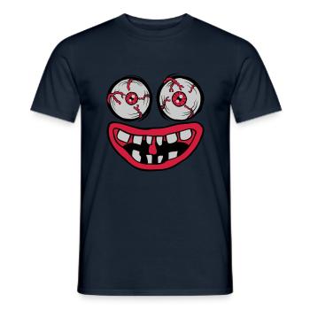 Evil Monster Horror Face - Men's T-Shirt - navy - Front - AI Model Male 178 light (178cm)