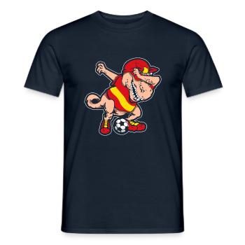 Fußballfan Tyrannosaurus T Rex Fußball Spanien - Männer T-Shirt - Navy - Vorne - AI Model Male 178 light (178cm)