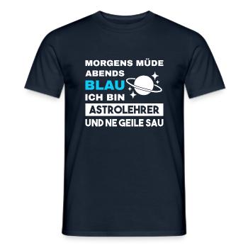 Morgens Müde Abends Blau Astrolehrer - Männer T-Shirt - Navy - Vorne - AI Model Male 178 light (178cm)