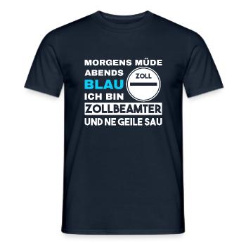 Morgens Müde Abends Blau Zollbeamter - Männer T-Shirt - Navy - Vorne - AI Model Male 178 light (178cm)