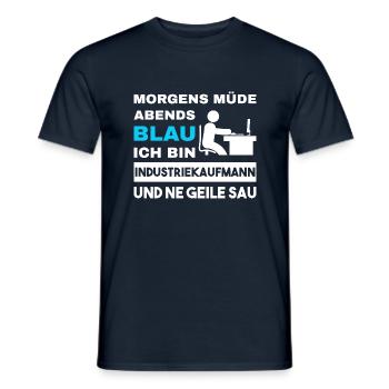 Morgens Müde Abends Blau Industriekaufmann - Männer T-Shirt - Navy - Vorne - AI Model Male 178 light (178cm)