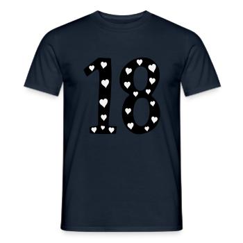 18 Birthday Heart - Men's T-Shirt - navy - Front - AI Model Male 178 light (178cm)