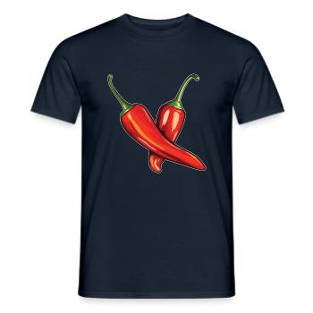Hot Red Chili Pod Jalapenos Mexique Chaud - T-shirt homme - marine - Devant - AI Model Male 178 light (178cm)