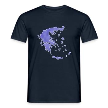 "Map", Boho Line Art Design, Series "Greece" - Men's T-Shirt - navy - Front - AI Model Male 178 light (178cm)