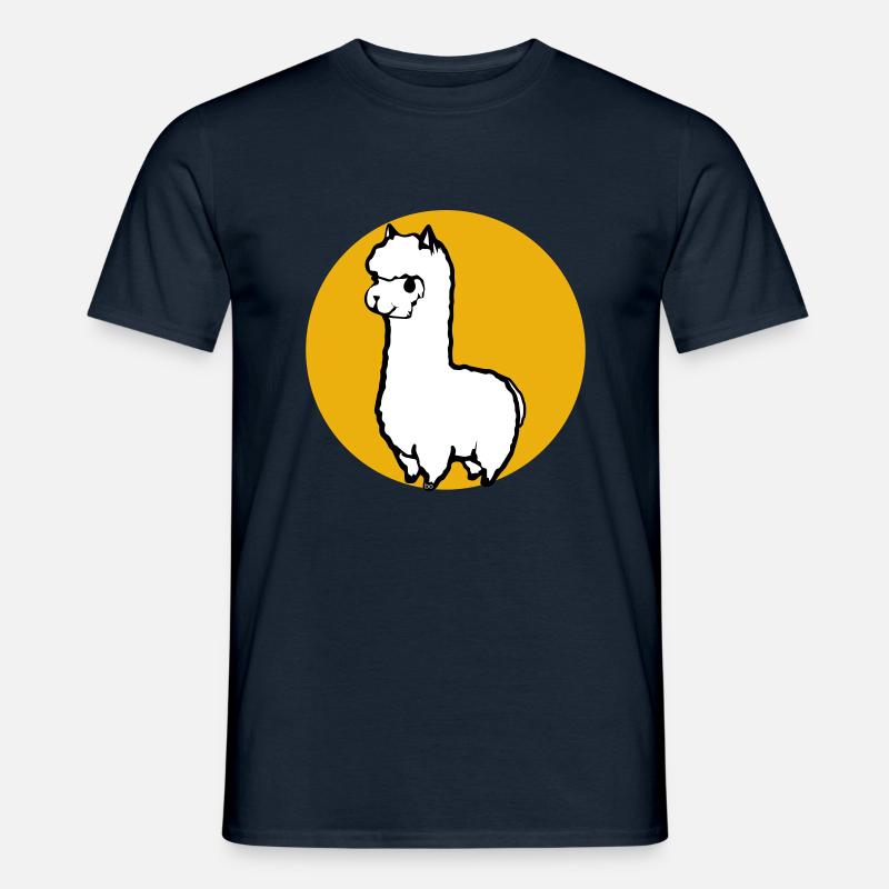 Alpaka Bo-Grafik - Männer T-Shirt - Navy