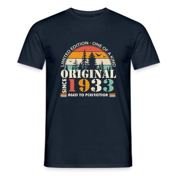 1933 : Légende vintage pour le 91e anniversaire - T-shirt homme - marine - Devant - AI Model Male 178 light (178cm)
