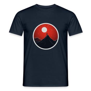 Bergwanderer minimalistisches Design - Männer T-Shirt - Navy - Vorne - AI Model Male 178 light (178cm)