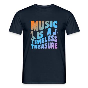 Music Is A Timeless Treasure - Männer T-Shirt - Navy - Vorne - AI Model Male 178 light (178cm)