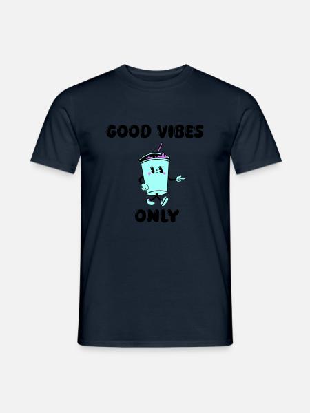 drink cartoon vibes - Men's T-Shirt - navy