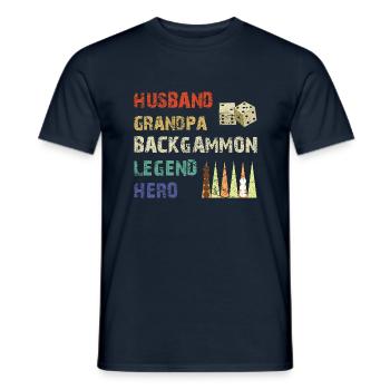 Backgammon Spiel - Männer T-Shirt - Navy - Vorne - AI Model Male 178 light (178cm)