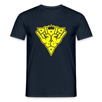 Signe de fête de la main - T-shirt homme - marine - Devant - AI Model Male 178 light (178cm)