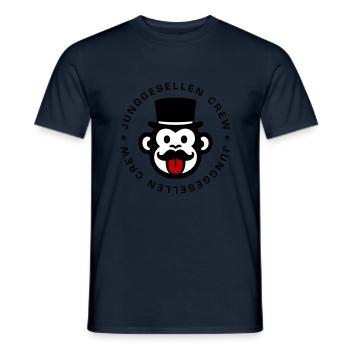 Junggesellen Crew Affe - Männer T-Shirt - Navy - Vorne - AI Model Male 178 light (178cm)