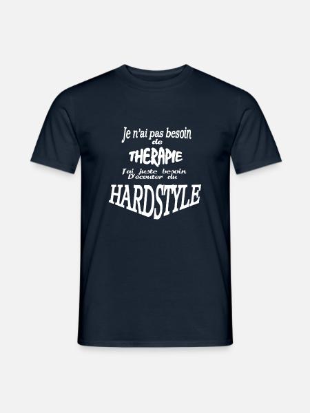 Je n'ai pas besoin de thérapie, besoin HARDSTYLE - T-shirt homme - marine