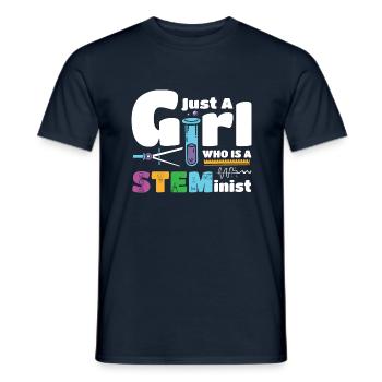 Just a girl who is a STEMinist - Männer T-Shirt - Navy - Vorne - AI Model Male 178 light (178cm)