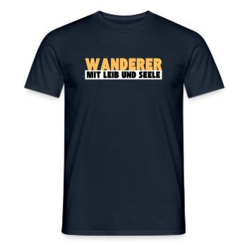 Wanderer mit Leib und Seele - Männer T-Shirt - Navy - Vorne - AI Model Male 178 light (178cm)