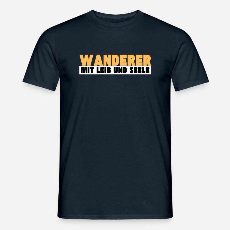 Wanderer mit Leib und Seele - Männer T-Shirt - Navy