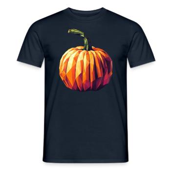 Autumn Magic: Geometric Pumpkin in - Men's T-Shirt - navy - Front - AI Model Male 178 light (178cm)