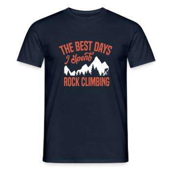 The best day days i spent rock climbing - Männer T-Shirt - Navy - Vorne - AI Model Male 178 light (178cm)